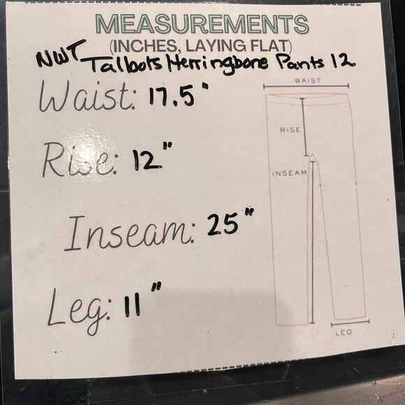 Talbots New With Tag Cropped Wide Leg Pants 12 Herringbone Wool Blend Preppy - Picture 2 of 7